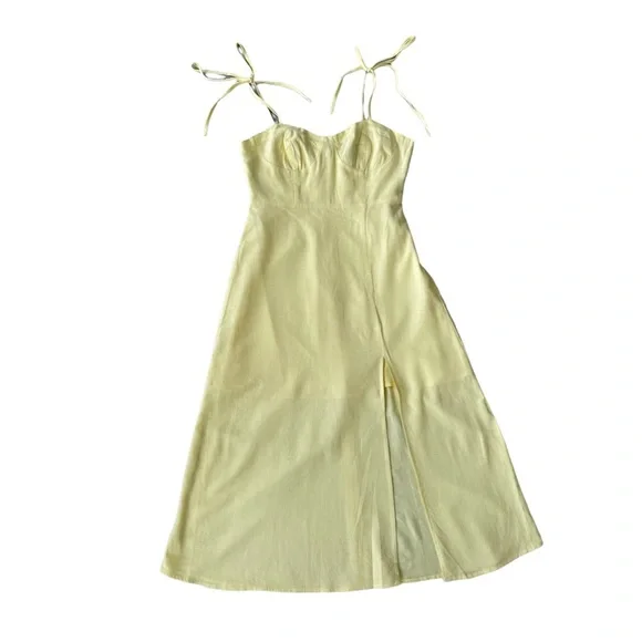 Forever 21 Dresses Linen Pastel Yellow Dress In Perfect